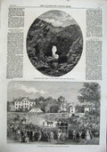 Old Antique Print 1863 Earl Stamfords Hunting Stud Quorn Arch Sungseyla 19th