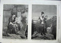 Original Old Antique Print 1863 Lady Girl Saying Grace Tending Cattle Sweden