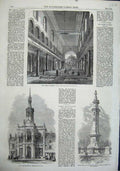 Old Antique Print 1863 Roman Catholic Church Italians Corn Exchange Isaac 19th