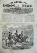 Original Old Antique Print 1863 Prince Princess Wales Rotten Row Horses Hunting