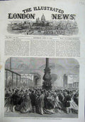 Old Antique Print 1863 Exhibition Royal Wedding South Kensington Museum 19th