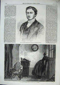 Old Antique Print Henry Mildred Chaplain 1863 Ladye Chamber Tower London 19th