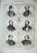 Old Antique Print 1863 Prince Wales Council Phipps Knollys Dunbar Portman 19th