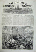 Original Old Antique Print Prince Princess Wales 1863 Wedding Windsor Castle