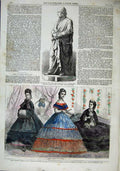 Old Antique Print 1863 Statue Lord Cockburn Brodie Paris Fashion Dresses 19th