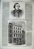 Original Old Antique Print 1863 Lucas Barrett Geological London Bank Finch-Lane