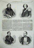 Original Old Antique Print 1863 Earl Granard Dudley Bazley Calthorpe Parliament