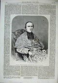 Old Antique Print 1863 Monseigneur Darboy Archbishop Elect Paris France 19th
