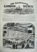 Original Old Antique Print Metropolitan Railway 1863 Banquet Farringdon Station