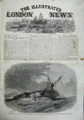 Original Old Antique Print Mail-Steamer Columbo Ship Wreck Minicoy Island 1863