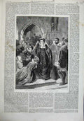 Original Old Antique Print 1863 Mary Queen Scots Being Led Execution Vanmitelli