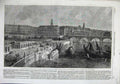 Old Antique Print 1863 Landing Stairs Gardens Hungerford Waterloo Bridges 19th