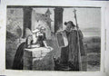Old Antique Print 1863 Le Reliquaire Walter Goodall Man Toy Box Women Dog 19th