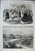 Original Old Antique Print Lord Carbery Cork Railway 1863 Kinsalr Railway Train
