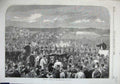 Original Old Antique Print 1863 Sale Winner Race Ground Horses Sport Men 19th