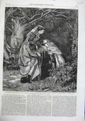 Old Antique Print 1863 Catherine Glover Glee Maiden Duke Rothsay Edwards 19th
