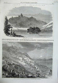 Old Antique Print 1863 Madagascar Antananarivo Lake Anosi King Procession 19th