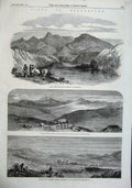 Old Antique Print 1863 Madagascar Ferry River Mangoro Angaro Keli Hills 19th