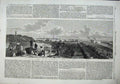 Original Old Antique Print 1863 War America Town Fortifications Savannah Men