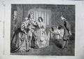 Old Antique Print 1863 Practical Joke Hayllar Women Men Hat House Table 19th