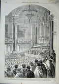 Old Antique Print 1863 Liverpool Co-Operative Provident St George'S Hall 19th