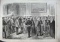 Old Antique Print 1863 Royal Highness Prince Wales Levee Men Meeting Kilt 19th