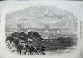 Old Antique Print 1863 Bombardment Fredericksburg Virginia Federals War 19th