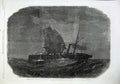 Old Antique Print 1863Collision Between Steam-Ship Liverpool Barque Plata 19th
