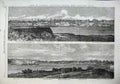 Old Antique Print 1863 Victoria Vancouver Church Hotel Bridge Hudson Bay 19th