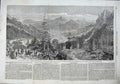 Old Antique Print 1863 Civil War America Blude Ridge Longstreet Virginia 19th