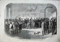 Old Antique Print 1863 Civil War America Claiming Exemption Draught York 19th