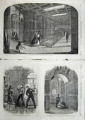Old Antique Print 1863 Armoury Tower London Council Chamber Rifles Racks 19th