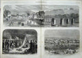 Original Old Antique Print 1863 War America Fredericksburg Civil War Camp 19th