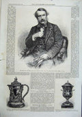 Old Antique Print 1863 Portrait John Lawrence Bart Testimonial Rifle War 19th