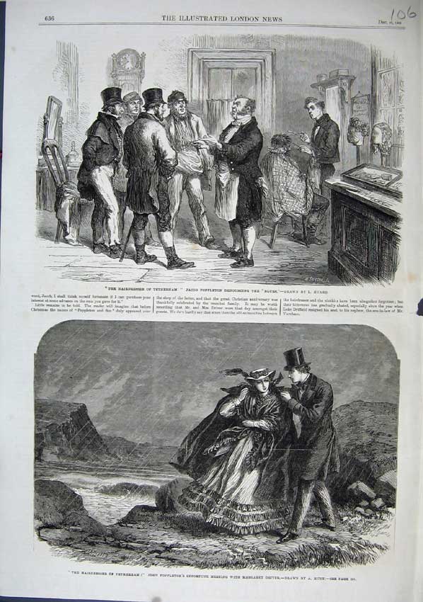 Old Antique Print 1863 Hairdresser Jacob John Poppleton Driver Fine Art 19th