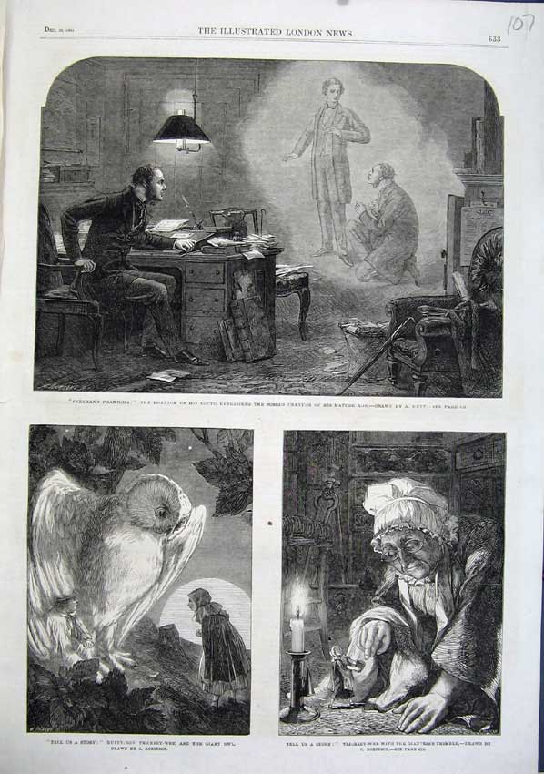 Old Antique Print 1863 Freeman'S Phantom Giant Owl Tricksey-Wee Fine Art 19th