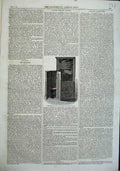 Original Old Antique Print 1863 View Confessional Chair Bishops Cannings Church