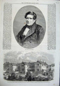 Original Old Antique Print 1863 Lord Lyndhurst Lawrence Asylum Murree Himalayas
