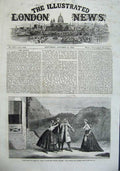Original Old Antique Print 1863 Adelphi Theatre Scene Leah Lorrenz Family Drama