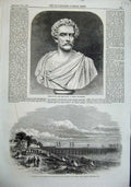 Old Antique Print 1863 Bust Lord Clyde Glasgow Bristol Railway Ferry Pier 19th
