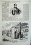 Old Antique Print 1863 Sergeant Roberts Rifle Volunteer Holy Service Camp 19th