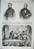 Old Antique Print Ferdinand Denmark Joshua Jebb 1863 Port Admiral Theatre 19th