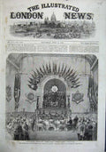 Old Antique Print 1863 Guards Ball Exhibition Building Party Supper Room 19th
