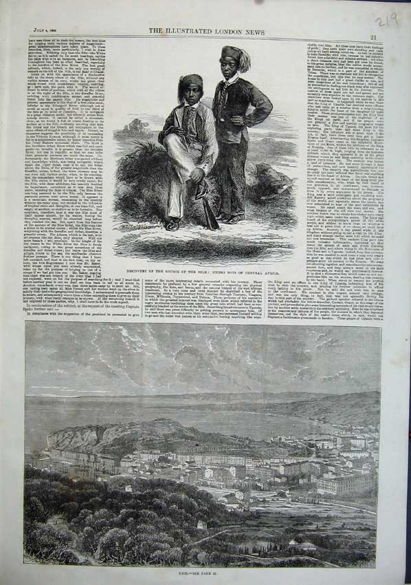 Original Old Antique Print