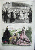 Old Antique Print 1863 Paris Fashion British Orphan Asylum Slough Wales 19th