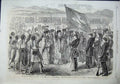 Old Antique Print 1863 National Guard Athens Oath Allegiance King George 19th