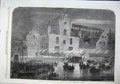 Old Antique Print 1863 Arrival Remains King Denmark Copenhagen Torch Boat 19th