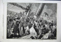 Old Antique Print 1863 Board French Steamer Havre Honfleur Biard Fine Art 19th