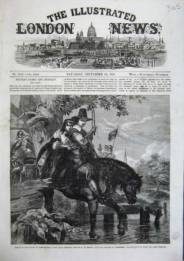Old Antique Print Fine Art 1863 Lady Jane Charles Fresco Westminster Ward 19th