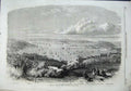 Old Antique Print 1863 View Falmouth Beacon Hill Penryn Creek Lighthouse 19th
